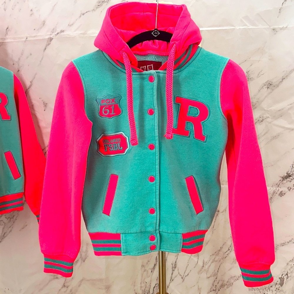Urban Kids Letter-jacket style‎ embroidered girls hoodie size 10 & 12
